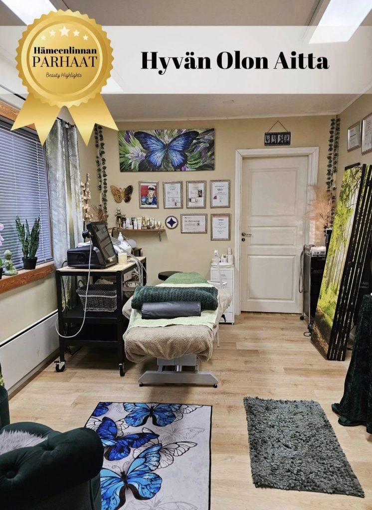 Hämeenlinnan parhaat hoitolat palkinto Hyvän olon Aitta kosmetologi Hämeenlinna